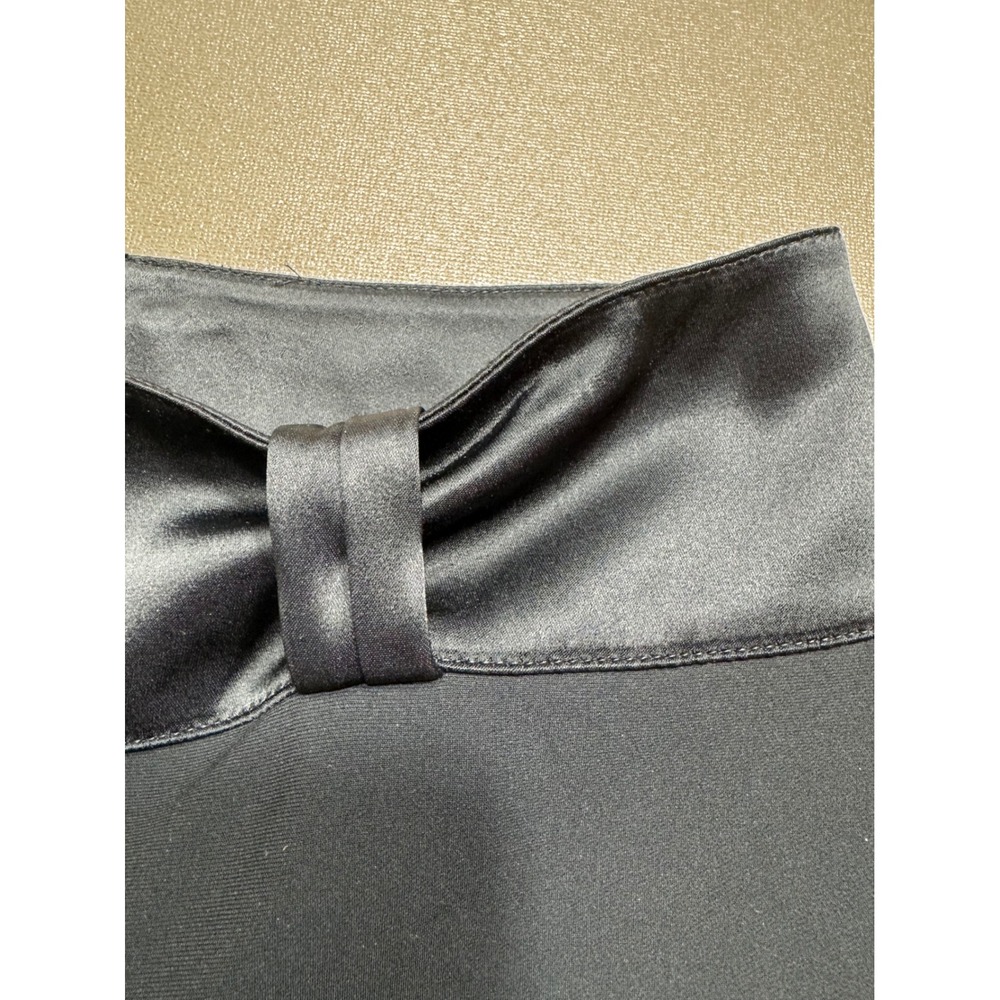 St. John Black Satin Waistband Wide Leg Dress Pants Side Zip Womens‎ Size 6 - Picture 4 of 8